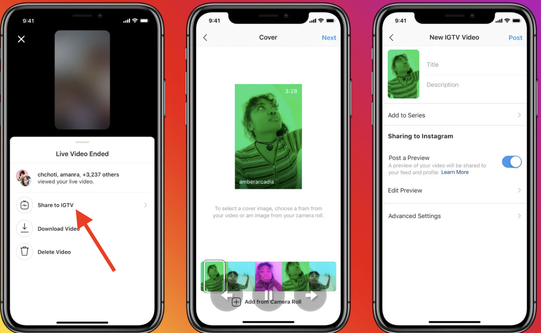 15 - Condividi il video della diretta Live su IgTv