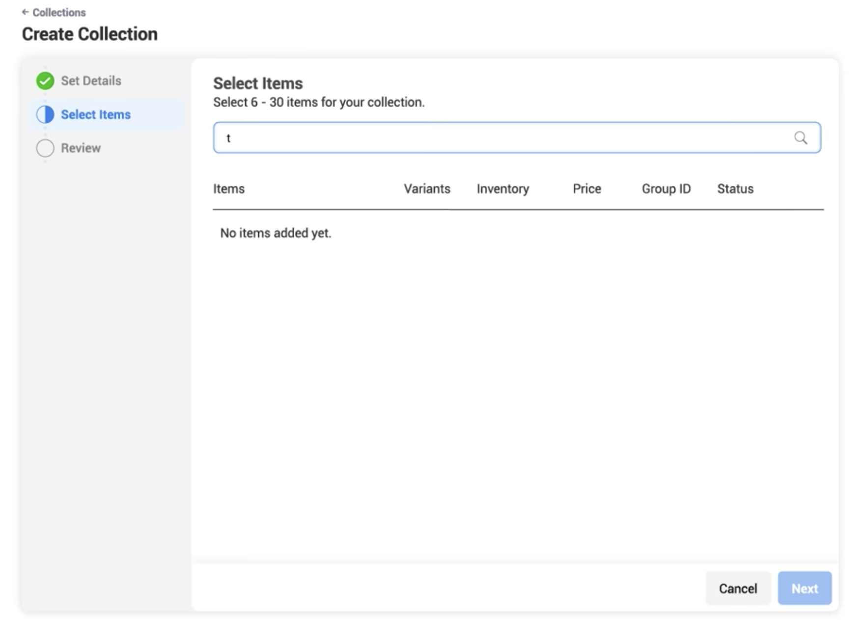 08 - seleziona item con codice prodotto
